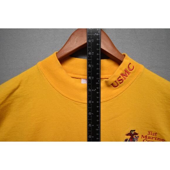 2006 Marine Corps Marathon Long Sleeve Shirt L USMC Competitor Yellow Vintage - Picture 4 of 10